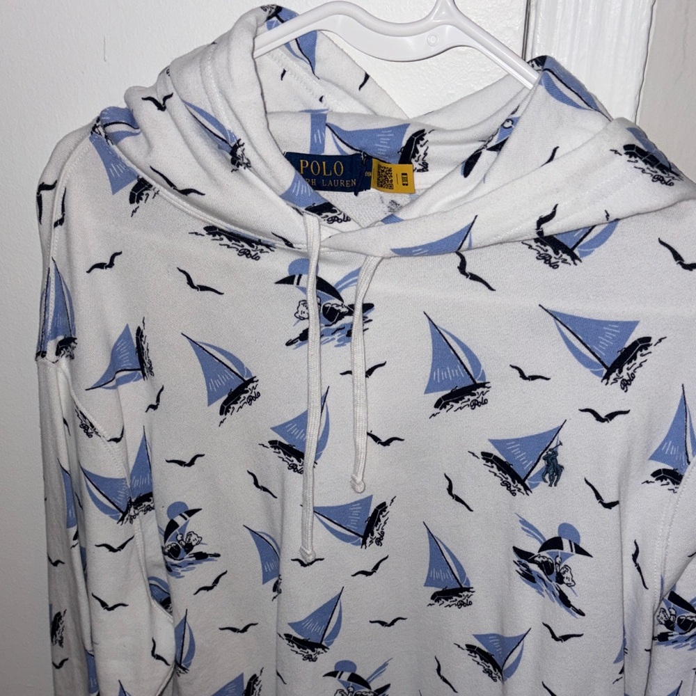 Polo by Ralph Lauren Men’s Sail Bear Hoodie, Size Large